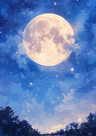 Stars and moon in the night sky 2