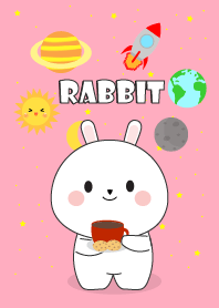 white rabbit In Galaxy Theme