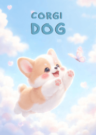 Cute Corgi Dog In Sky Land
