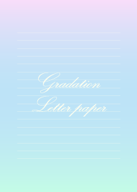 Gradation Letter paper -Green+Blue+Pink-