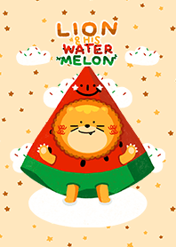lion and his watermelon