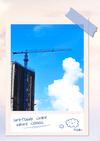 SKY-Tower crane white clouds