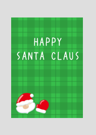 HAPPY SANTA CLAUS/GREEN CHECKERED/GRAY