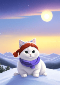 Cute cat in the snow 355B9D