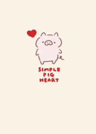 simple heart pig beige.