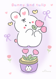 Bunny and tulip  :) :) :) :) :)
