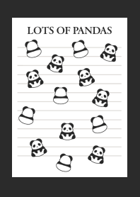 LOTS OF PANDAS NOTEBOOK/CHARCOAL GREY