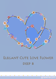 Elegant cute love flower deep blue