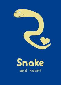 Snake & heart Ink blue