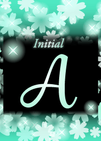A-Initial-Flower-Mint blue&black