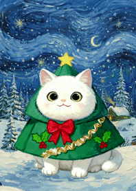 Christmas cat5 ( van Gogh style)
