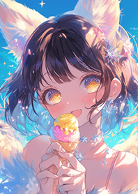 愛吃冰淇淋の貓天使女孩❤