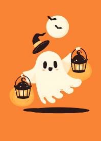 Cute ghost on Halloween night