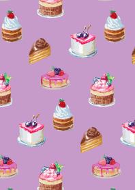 lots of cake on light purple