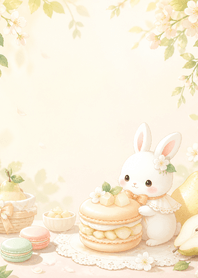 Snow White Rabbit Pear Macaron