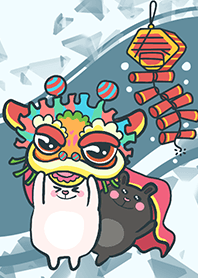 Lion Dance Bunny-Indigo (Bl3)