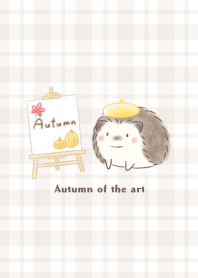 Hedgehog and Beret -yellow- plaid