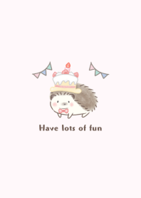 Hedgehog and Party -pink-