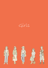 Fashionable Girl on red & yellow