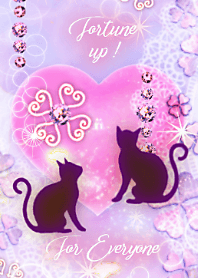 【幸運と富の使い】黒猫たちとクローバー
