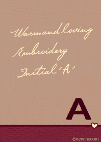 Warm and loving Embroidery Initial 'A'