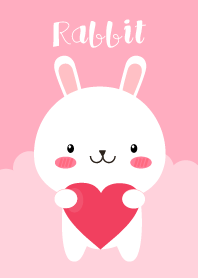 I Love Cute White Rabbit theme