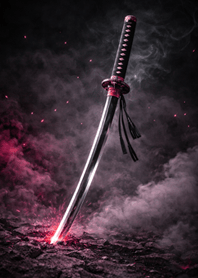 Jet Black Katana | Neon Pink Cool#3
