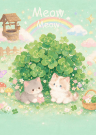 A cat and a lucky clover. 5JP