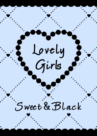Heart&Girly / Baby Blue&Black