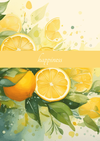 Watercolor lemons light yellow