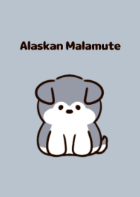 알래스카 말라 뮤트 강아지 테마.