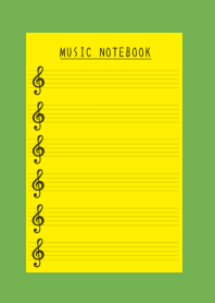MUSIC COLOR NOTEBOOKj-YELLOW-GREEN