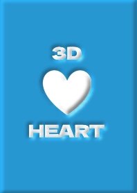 New 3D HEART White&Blue