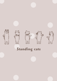 Standing cats -greige- dot