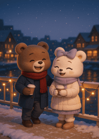 Snowy Riverside Warm Moments