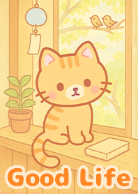 치유의 삶-창가에 있는 얼룩 고양이1.7