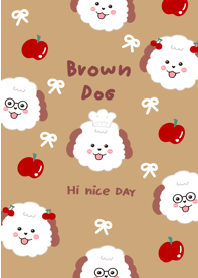 Browny dog love apple minimal cute jp