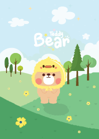 เทดดี้แบร์ เนินเขา ดอกไม้สีเหลือง
