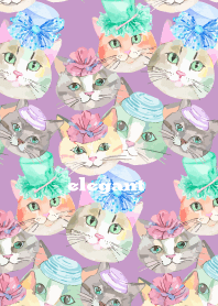 Going out cat on light purple