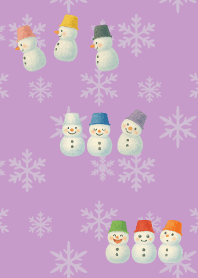 Colorful Snowman03 on light purple