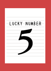 LUCKY NUMBER 5 NOTEBOOK/RED/BEIGE