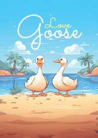 goose couple on the beach 3
