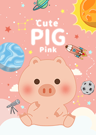 浩瀚宇宙 寶貝豬 綠 粉紅色