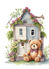 Cute teddy bear's home