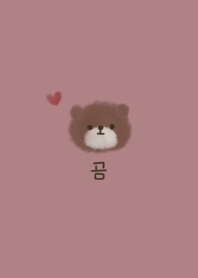 Bear and Korean. Dull pink.