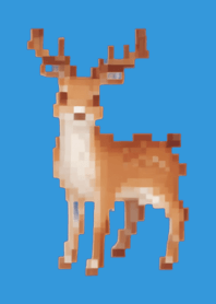 Deer Pixel Art Theme  Blue 01