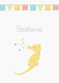 Pixel Art animal - seahorse(celebration)