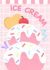 Milky strawberry ice cream