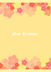 plum blossom on light yellow