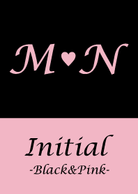 Initial "M&N" -Black&Pink-